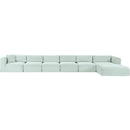  Manufacturer Color_Mint -- Shaggy 207" Mint Corduroy Performance Fabric Upholstered 6 pc Modular Sectional IMAGE 3