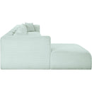 Meridian Shaggy Mint Corduroy Performance Fabric Modular Sectional IMAGE 4