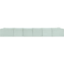 Manufacturer Color_Mint -- Shaggy 207" Mint Corduroy Performance Fabric Upholstered 6 pc Modular Sectional IMAGE 5