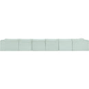 Meridian Shaggy Mint Corduroy Performance Fabric Modular Sectional IMAGE 5