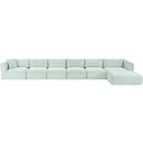  Manufacturer Color_Mint -- Shaggy 207" Mint Corduroy Performance Fabric Upholstered 6 pc Modular Sectional IMAGE 6