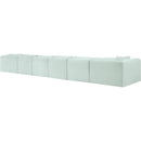  Manufacturer Color_Mint -- Shaggy 207" Mint Corduroy Performance Fabric Upholstered 6 pc Modular Sectional IMAGE 7