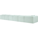 Meridian Shaggy Mint Corduroy Performance Fabric Modular Sectional IMAGE 7