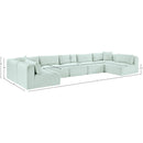  Manufacturer Color_Mint -- Shaggy 171" Mint Corduroy Performance Fabric Upholstered 7 pc Modular Sectional IMAGE 12