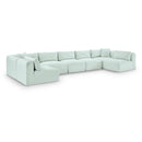 Manufacturer Color_Mint -- Shaggy 171" Mint Corduroy Performance Fabric Upholstered 7 pc Modular Sectional IMAGE 1