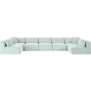  Manufacturer Color_Mint -- Shaggy 171" Mint Corduroy Performance Fabric Upholstered 7 pc Modular Sectional IMAGE 3