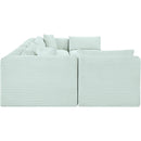  Manufacturer Color_Mint -- Shaggy 171" Mint Corduroy Performance Fabric Upholstered 7 pc Modular Sectional IMAGE 4