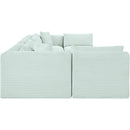Meridian Shaggy Mint Corduroy Performance Fabric Modular Sectional IMAGE 4