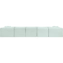 Meridian Shaggy Mint Corduroy Performance Fabric Modular Sectional IMAGE 5