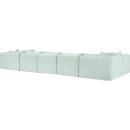  Manufacturer Color_Mint -- Shaggy 171" Mint Corduroy Performance Fabric Upholstered 7 pc Modular Sectional IMAGE 7
