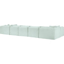 Meridian Shaggy Mint Corduroy Performance Fabric Modular Sectional IMAGE 7