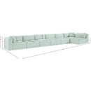  Manufacturer Color_Mint -- Shaggy 202" Mint Corduroy Performance Fabric Upholstered 7 pc Modular Sectional IMAGE 13