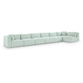  Manufacturer Color_Mint -- Shaggy 202" Mint Corduroy Performance Fabric Upholstered 7 pc Modular Sectional IMAGE 1