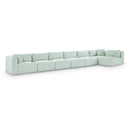  Manufacturer Color_Mint -- Shaggy 202" Mint Corduroy Performance Fabric Upholstered 7 pc Modular Sectional IMAGE 1