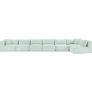 Manufacturer Color_Mint -- Shaggy 202" Mint Corduroy Performance Fabric Upholstered 7 pc Modular Sectional IMAGE 3