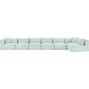 Meridian Shaggy Mint Corduroy Performance Fabric Modular Sectional IMAGE 3