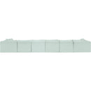  Manufacturer Color_Mint -- Shaggy 202" Mint Corduroy Performance Fabric Upholstered 7 pc Modular Sectional IMAGE 5