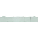 Meridian Shaggy Mint Corduroy Performance Fabric Modular Sectional IMAGE 5