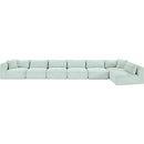  Manufacturer Color_Mint -- Shaggy 202" Mint Corduroy Performance Fabric Upholstered 7 pc Modular Sectional IMAGE 6
