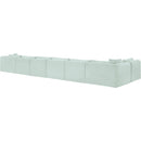 Meridian Shaggy Mint Corduroy Performance Fabric Modular Sectional IMAGE 7