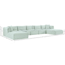  Manufacturer Color_Mint -- Shaggy 171" Mint Corduroy Performance Fabric Upholstered 7 pc Modular Sectional IMAGE 11