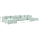 Meridian Shaggy Mint Corduroy Performance Fabric Modular Sectional IMAGE 11