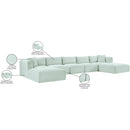  Manufacturer Color_Mint -- Shaggy 171" Mint Corduroy Performance Fabric Upholstered 7 pc Modular Sectional IMAGE 12