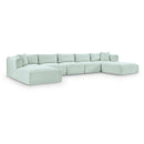  Manufacturer Color_Mint -- Shaggy 171" Mint Corduroy Performance Fabric Upholstered 7 pc Modular Sectional IMAGE 1