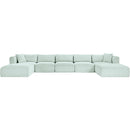  Manufacturer Color_Mint -- Shaggy 171" Mint Corduroy Performance Fabric Upholstered 7 pc Modular Sectional IMAGE 3