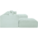  Manufacturer Color_Mint -- Shaggy 171" Mint Corduroy Performance Fabric Upholstered 7 pc Modular Sectional IMAGE 4