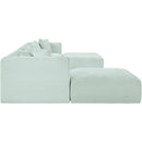 Meridian Shaggy Mint Corduroy Performance Fabric Modular Sectional IMAGE 4