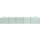 Meridian Shaggy Mint Corduroy Performance Fabric Modular Sectional IMAGE 5