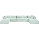  Manufacturer Color_Mint -- Shaggy 171" Mint Corduroy Performance Fabric Upholstered 7 pc Modular Sectional IMAGE 6