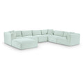  Manufacturer Color_Mint -- Shaggy 140" Mint Corduroy Performance Fabric Upholstered 7 pc Modular Sectional IMAGE 1