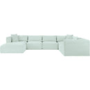 Meridian Shaggy Mint Corduroy Performance Fabric Modular Sectional IMAGE 3