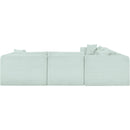  Manufacturer Color_Mint -- Shaggy 140" Mint Corduroy Performance Fabric Upholstered 7 pc Modular Sectional IMAGE 5
