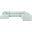  Manufacturer Color_Mint -- Shaggy 140" Mint Corduroy Performance Fabric Upholstered 7 pc Modular Sectional IMAGE 6