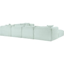  Manufacturer Color_Mint -- Shaggy 140" Mint Corduroy Performance Fabric Upholstered 7 pc Modular Sectional IMAGE 7