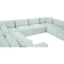 Manufacturer Color_Mint -- Shaggy 140" Mint Corduroy Performance Fabric Upholstered 8 pc Modular Sectional IMAGE 11