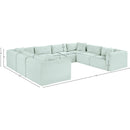  Manufacturer Color_Mint -- Shaggy 140" Mint Corduroy Performance Fabric Upholstered 8 pc Modular Sectional IMAGE 13