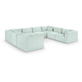  Manufacturer Color_Mint -- Shaggy 140" Mint Corduroy Performance Fabric Upholstered 8 pc Modular Sectional IMAGE 1
