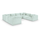  Manufacturer Color_Mint -- Shaggy 140" Mint Corduroy Performance Fabric Upholstered 8 pc Modular Sectional IMAGE 1