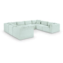 Meridian Shaggy Mint Corduroy Performance Fabric Modular Sectional IMAGE 1