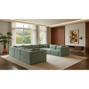  Manufacturer Color_Mint -- Shaggy 140" Mint Corduroy Performance Fabric Upholstered 8 pc Modular Sectional IMAGE 2