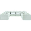  Manufacturer Color_Mint -- Shaggy 140" Mint Corduroy Performance Fabric Upholstered 8 pc Modular Sectional IMAGE 3