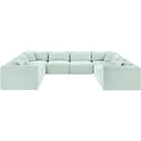 Meridian Shaggy Mint Corduroy Performance Fabric Modular Sectional IMAGE 3