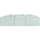 Meridian Shaggy Mint Corduroy Performance Fabric Modular Sectional IMAGE 4