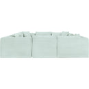  Manufacturer Color_Mint -- Shaggy 140" Mint Corduroy Performance Fabric Upholstered 8 pc Modular Sectional IMAGE 4