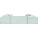  Manufacturer Color_Mint -- Shaggy 140" Mint Corduroy Performance Fabric Upholstered 8 pc Modular Sectional IMAGE 5