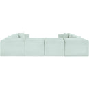 Meridian Shaggy Mint Corduroy Performance Fabric Modular Sectional IMAGE 5